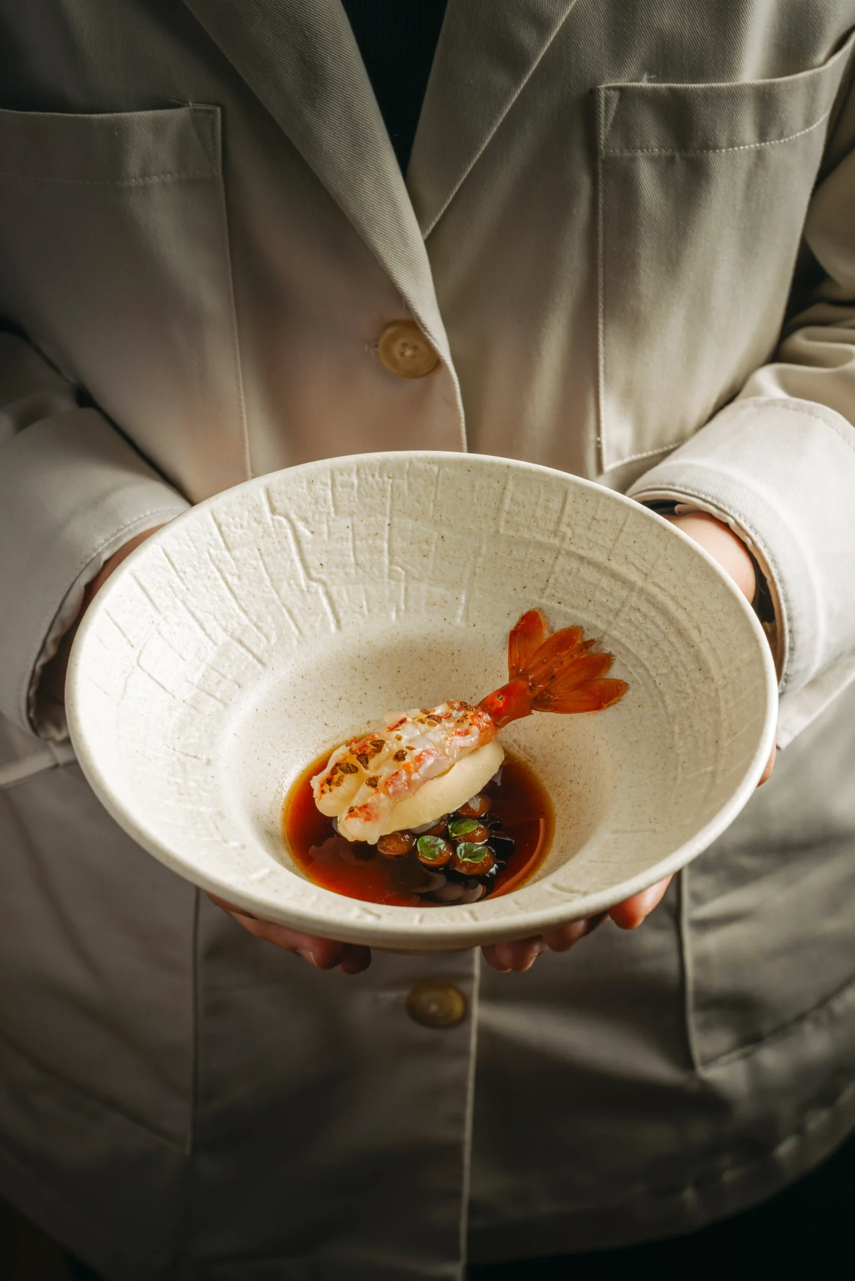 The Ebi Botan course served with Highland Park 12