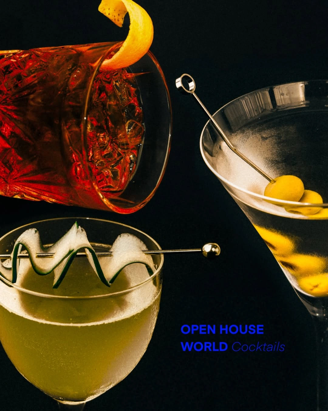 Cocktails served at Open House World