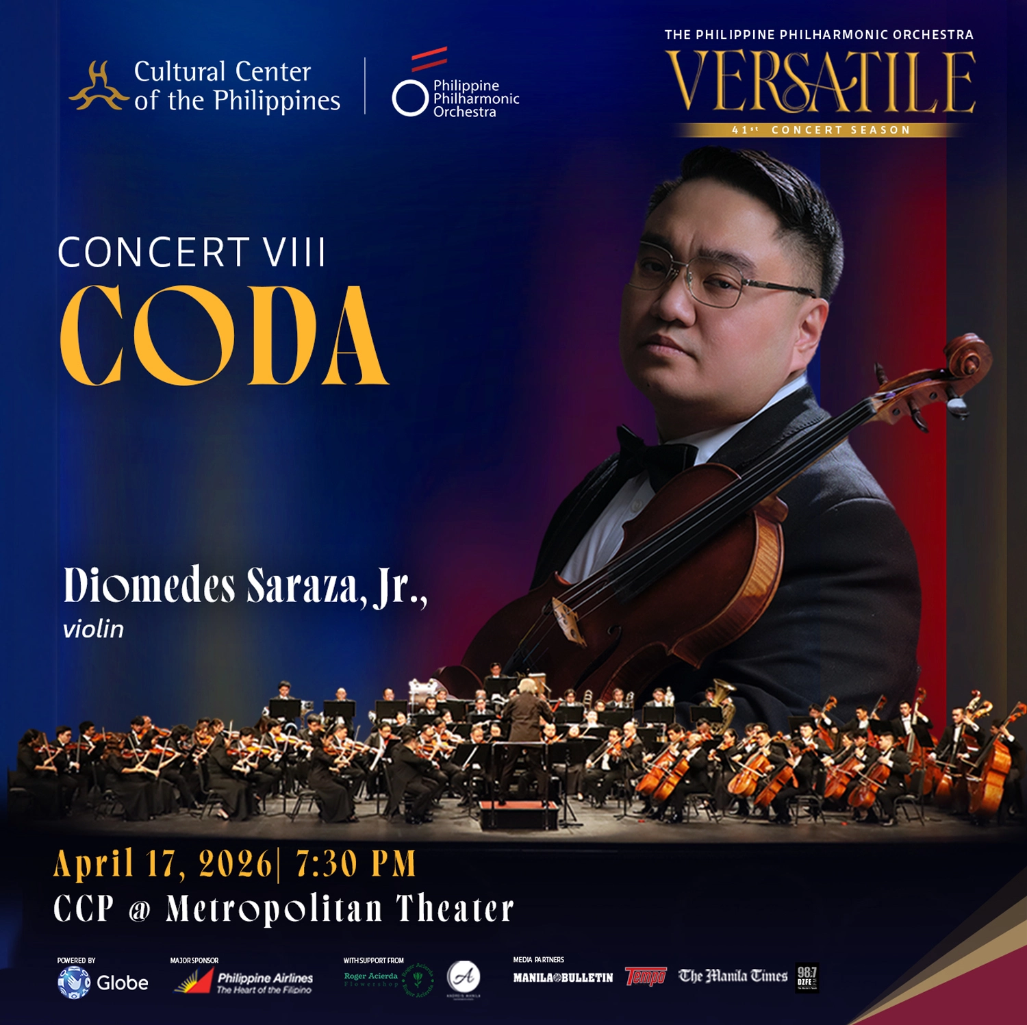 Concert VIII: “Coda” With Violinist Dio Saraza Concludes PPO’s 41st Season