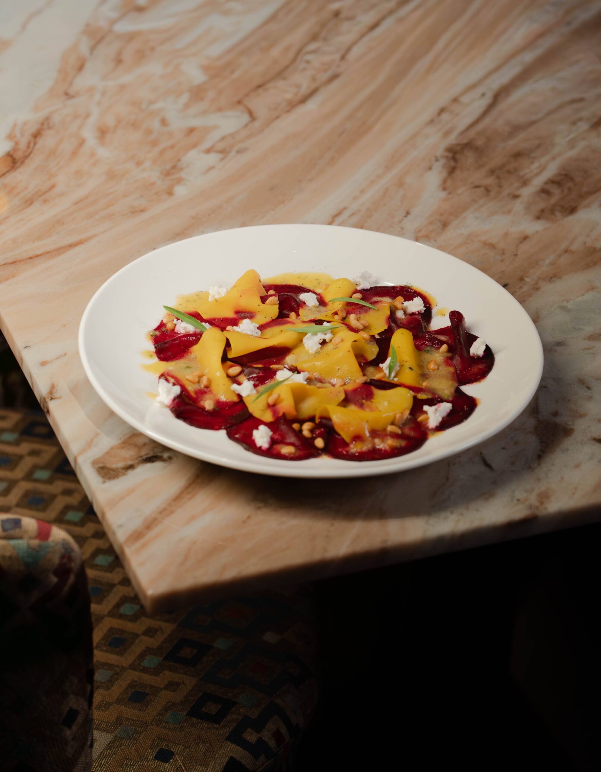 Beetroot and squash carpaccio Medusa
