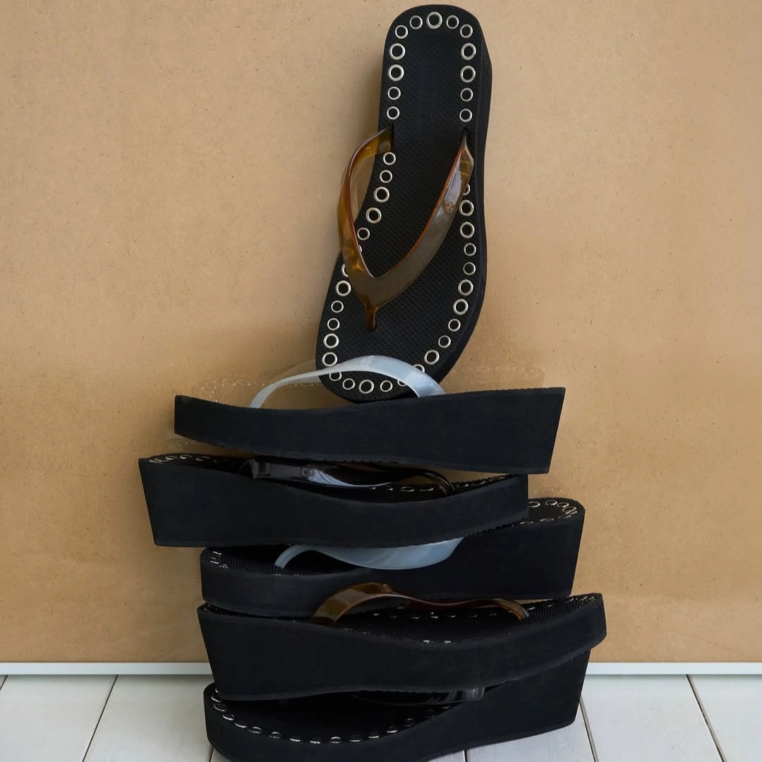 Eyelet platform sandals by Archivépke