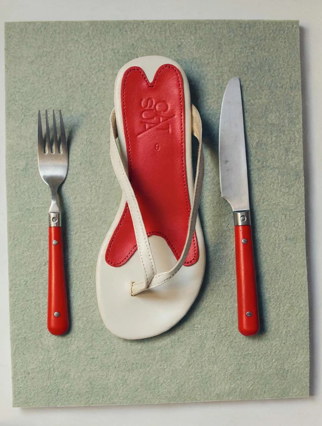 Bone Sandals in Pink Cream by Catsua