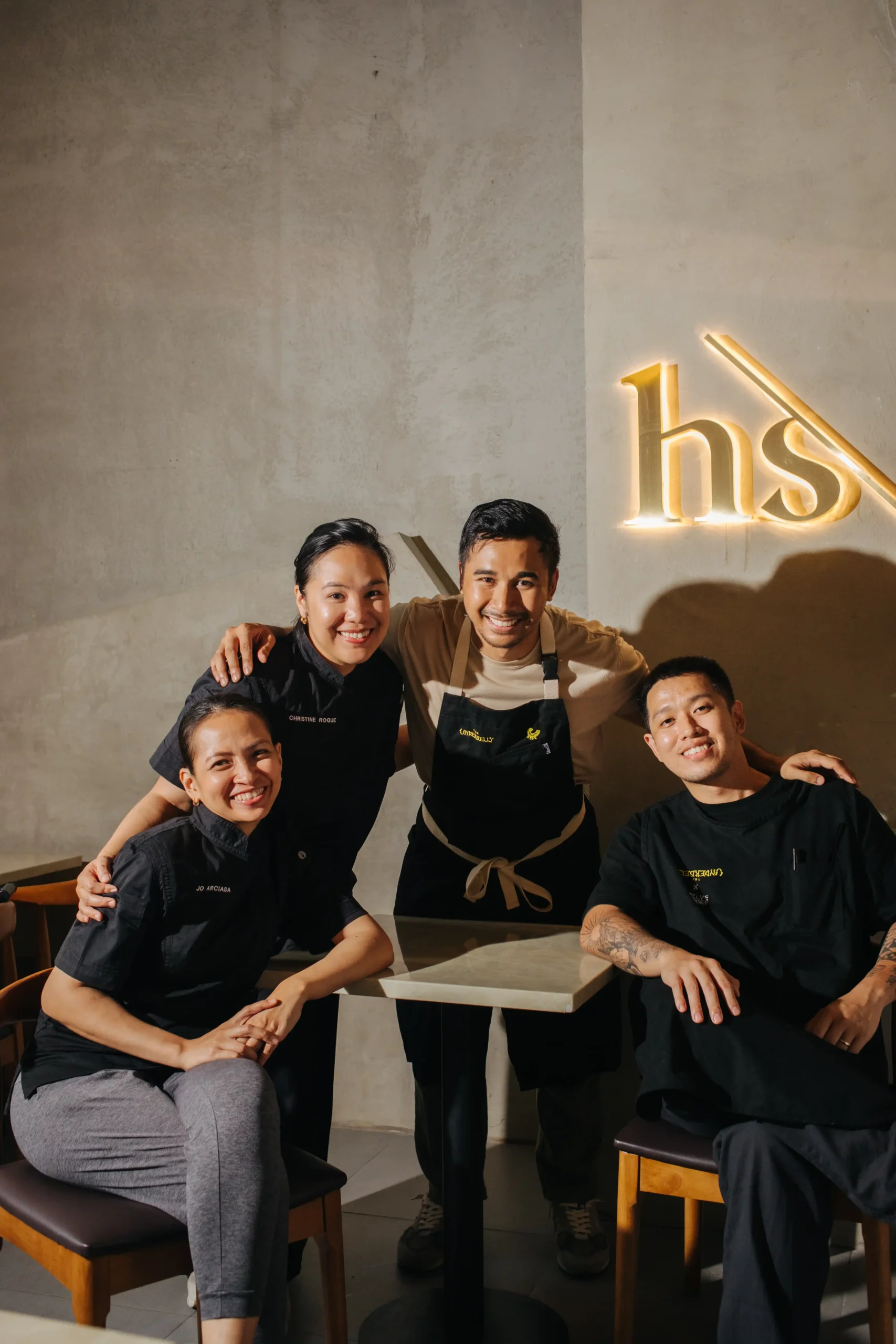 Chefs Christine Roque and Jo Arciga of Half Saints with chefs Noel Mauricio and Jackson Chua of The Underbelly
