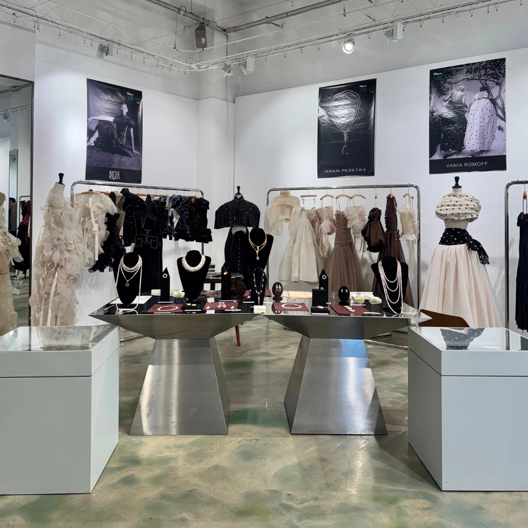 Creations by Adam Pereyra at the FASHIONPhilippines 2025 exhibition in Milan