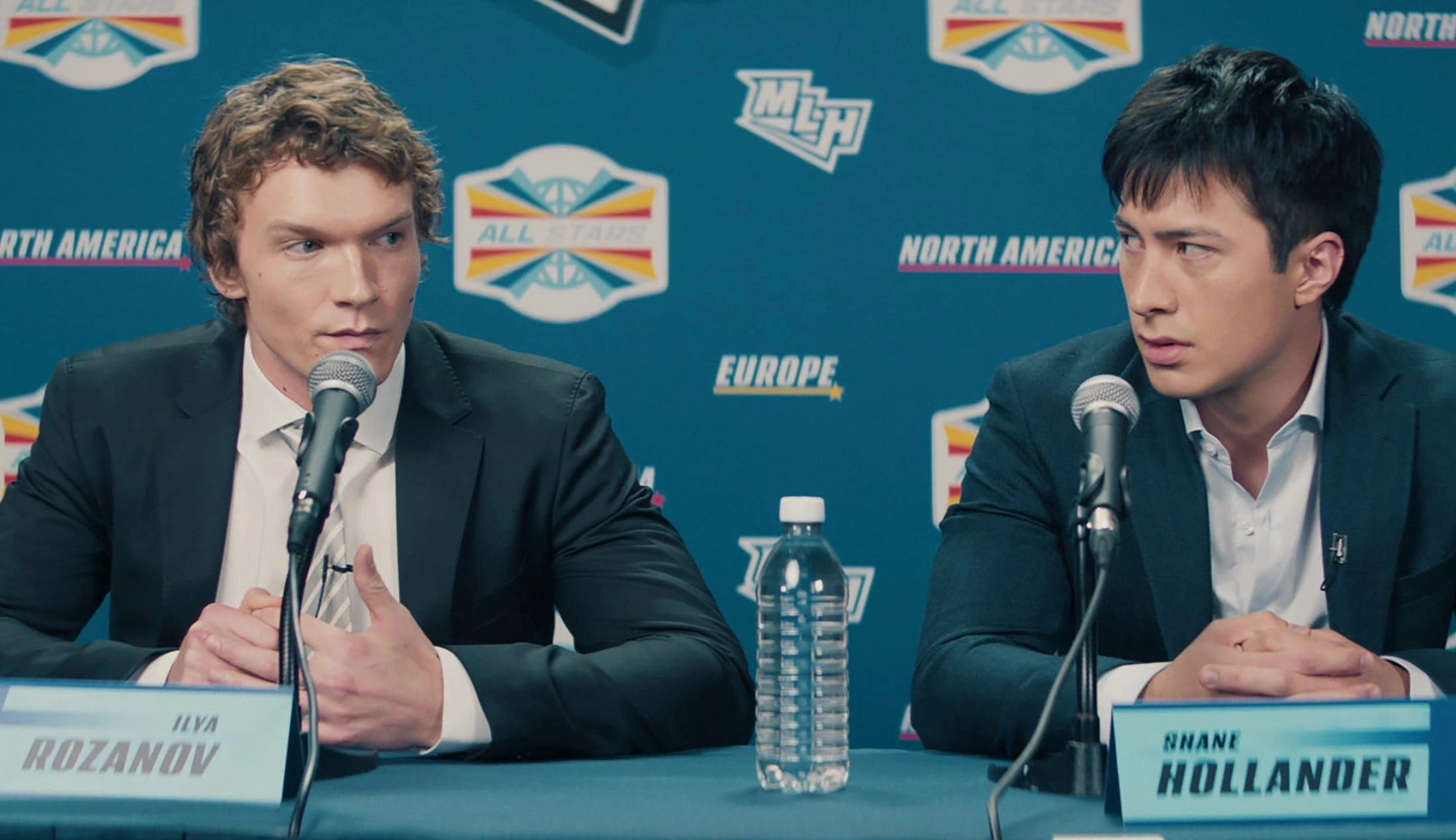 Storrie as Ilya Rozanov and Hudson Williams as Shane Hollander in ‘Heated Rivalry’