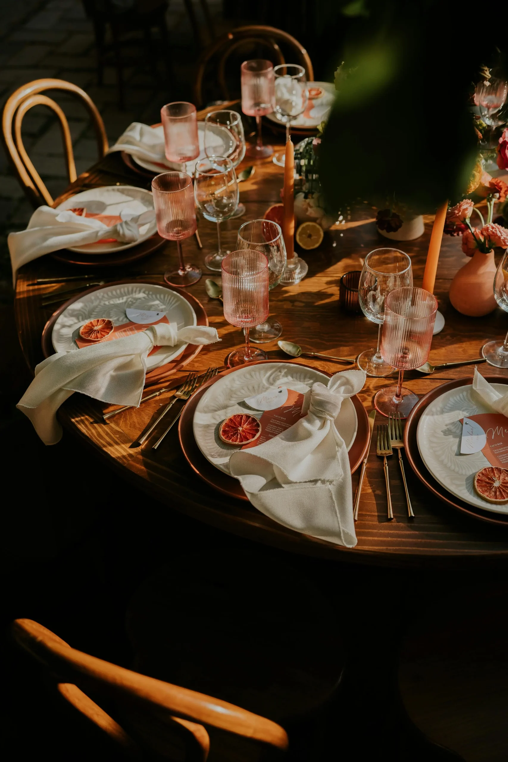 A table at a wedding reception