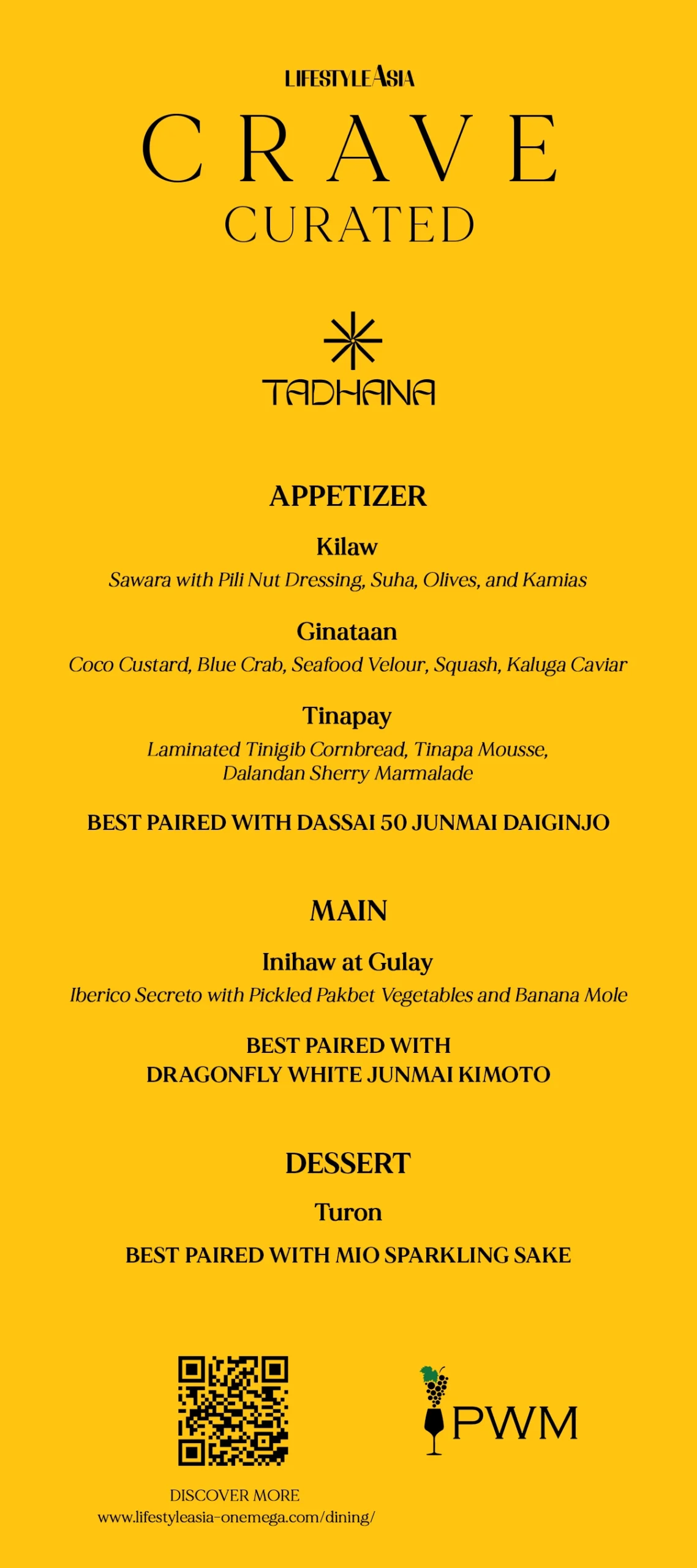Explore the 10-course tasting menu of Tadhana Makati below, and our Crave Curated recommendations from the experience, available until July 23, 2026. 