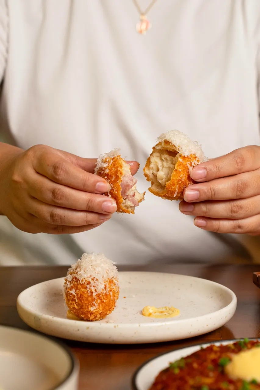 ST. ALi Dinner Menu Ham and Cheese croquettes