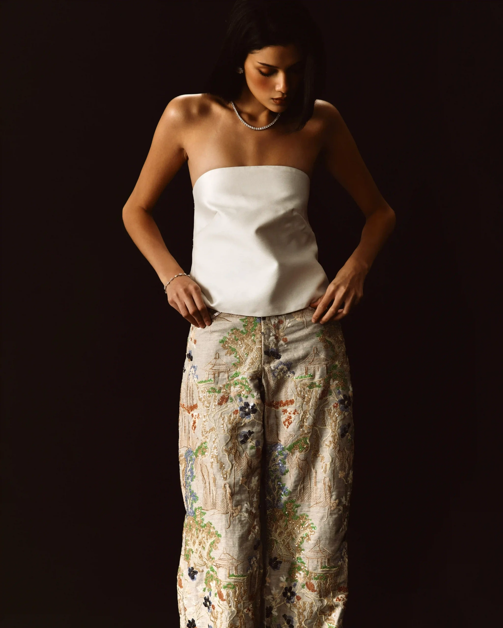 Atelier Carlene Denim Scenery in White