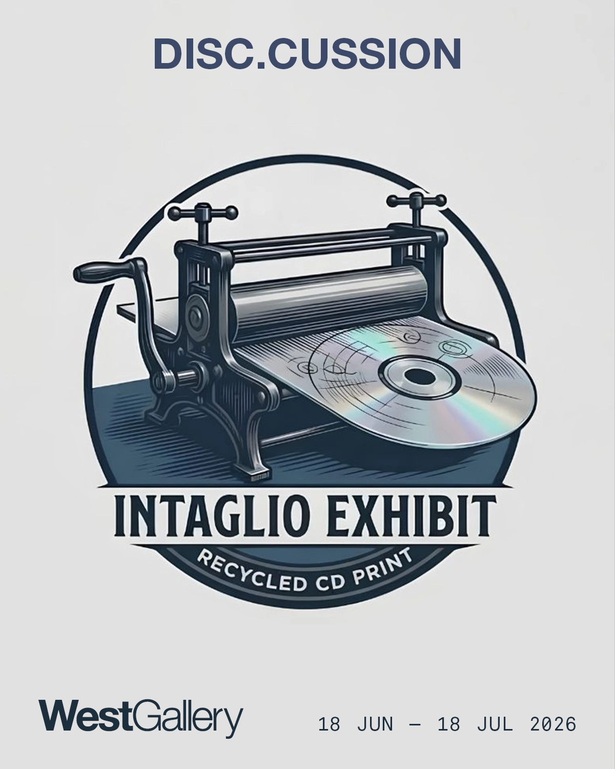 In "Disc.cussion," CDs Take On New Form Through Printmaking West Gallery