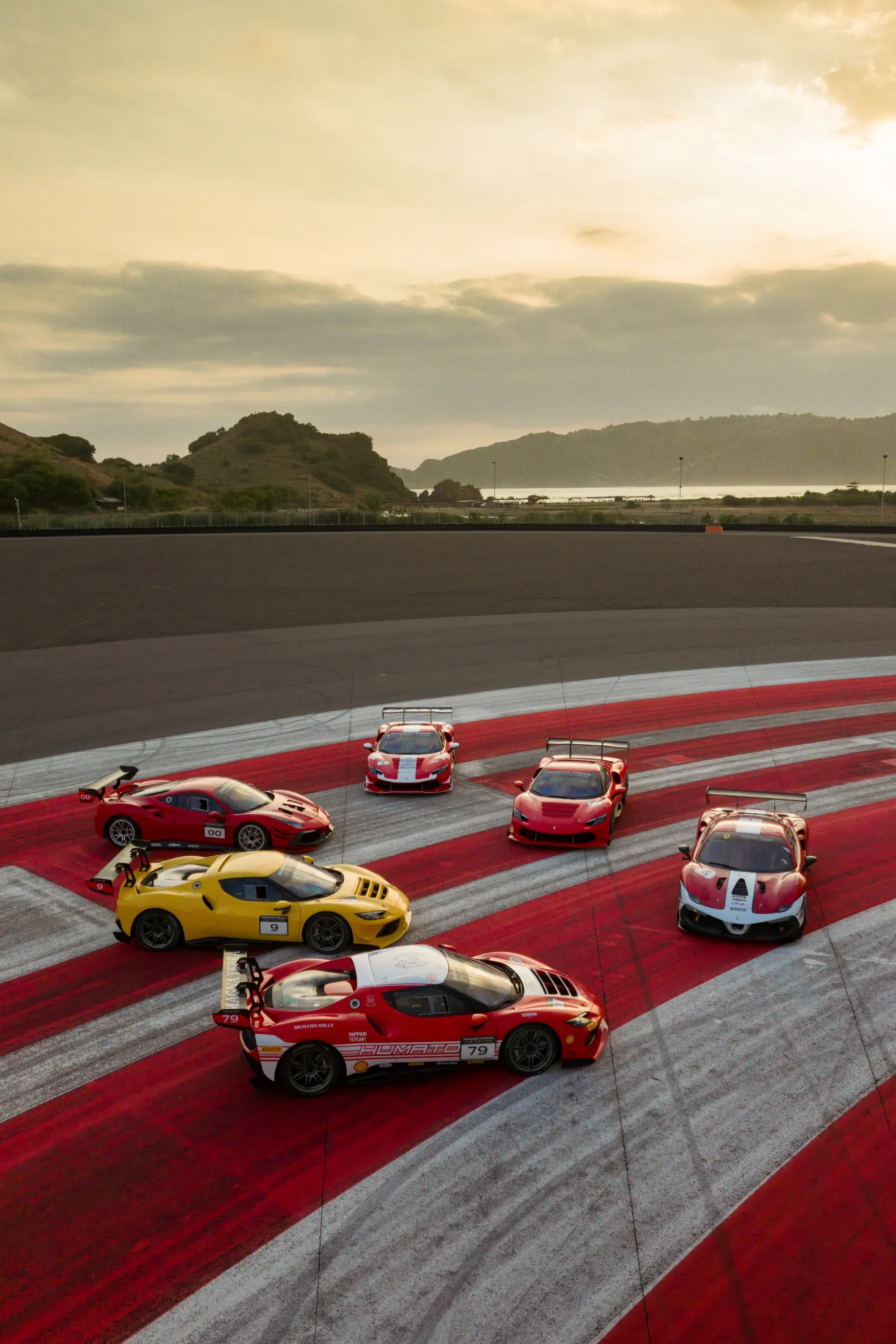 A collection of Ferrari race cars