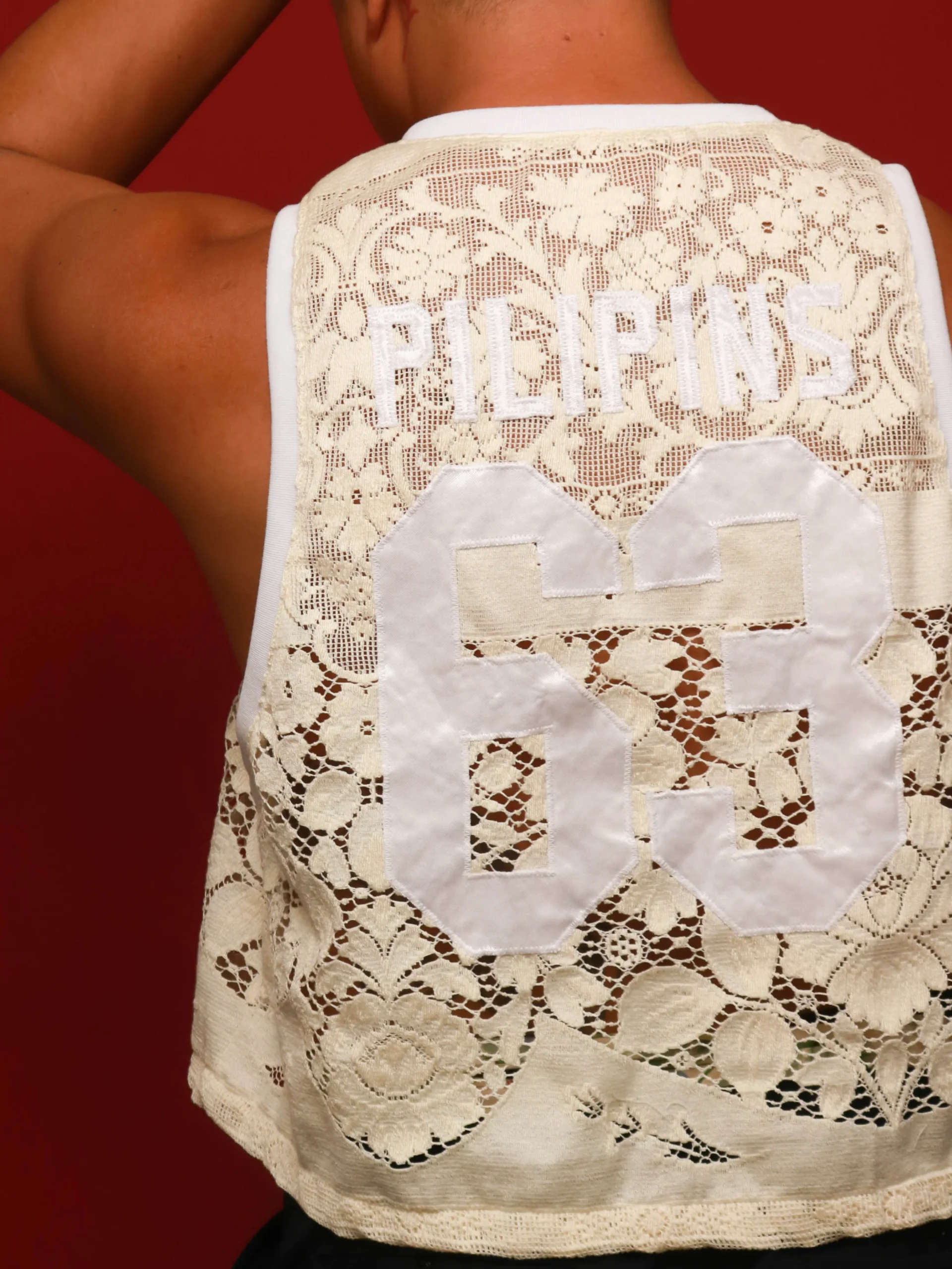 A variation of Glorious Dias' iconic Mahal Kita jersey