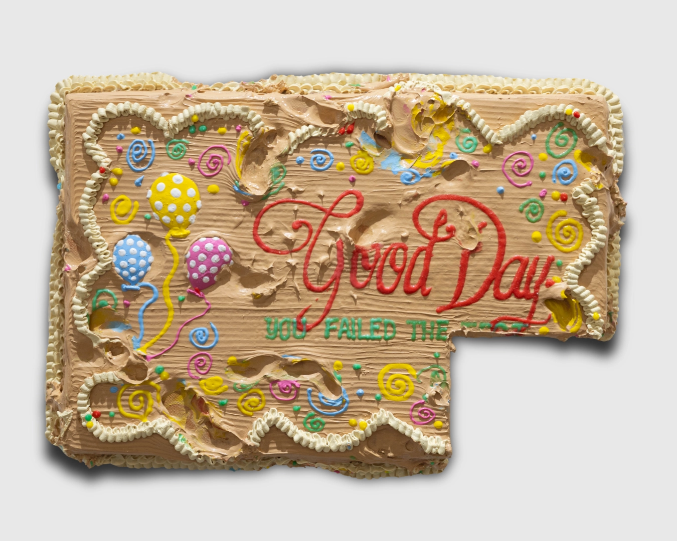 “Good day (Mocha cake)” (2024): acrylic on canvas, from the exhibition “Eat All You Can” at The Drawing Room Contemporary Art Filipino Food
