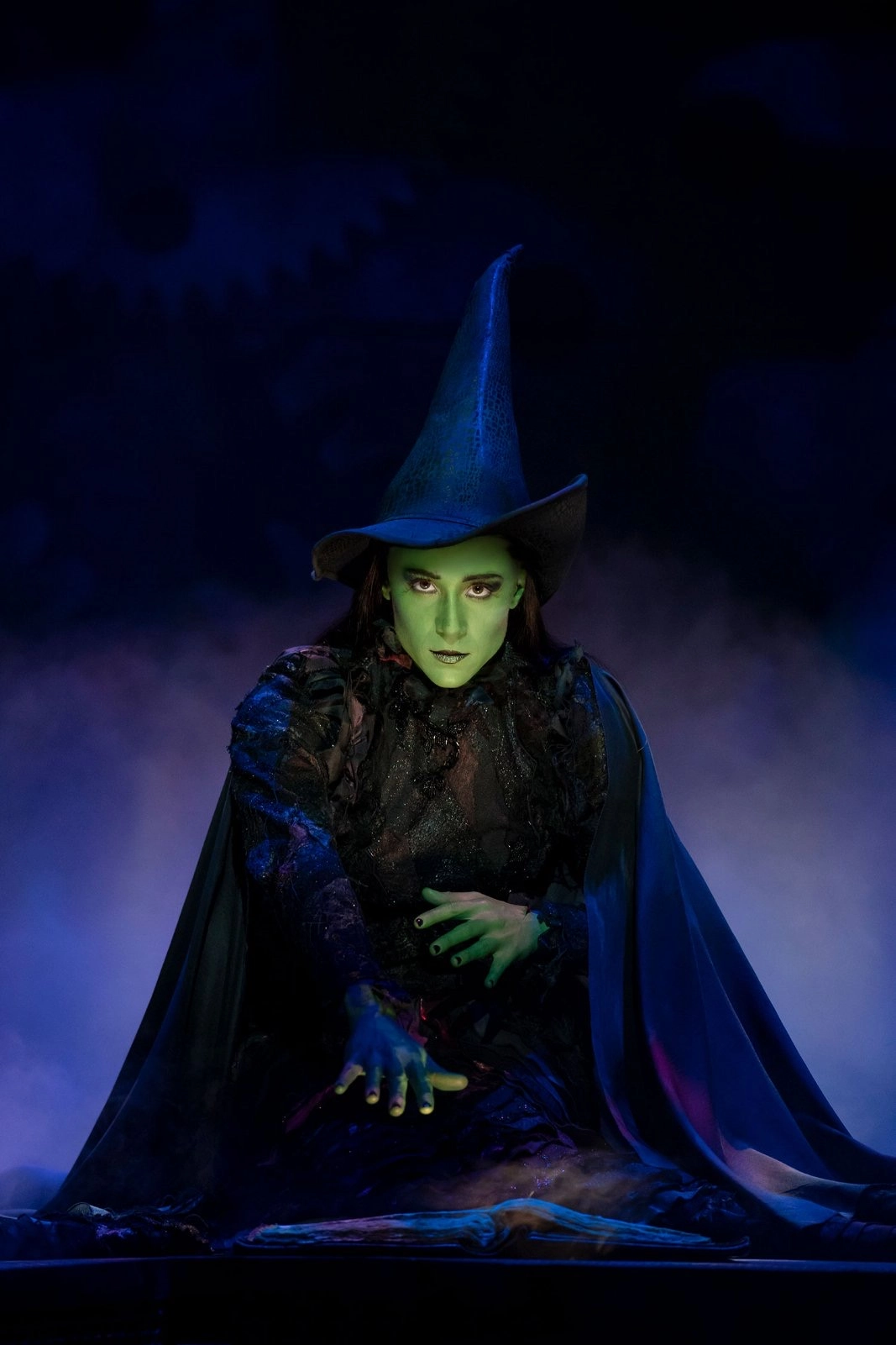 Lissa de Guzman as Elphaba on Broadway. She reprises her role in After Oz