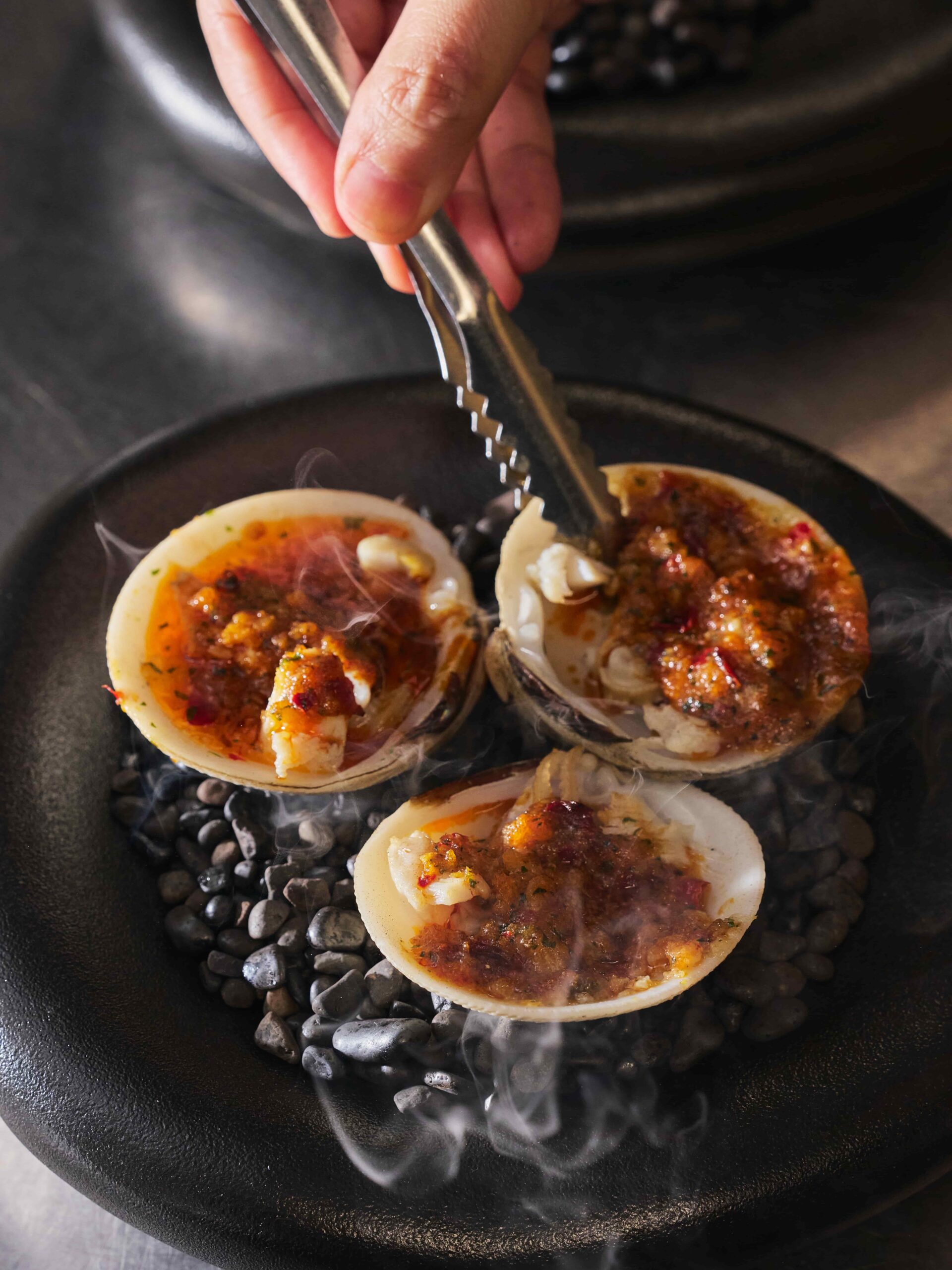 House of Wagyu Okada Fire Roaster Live Clams