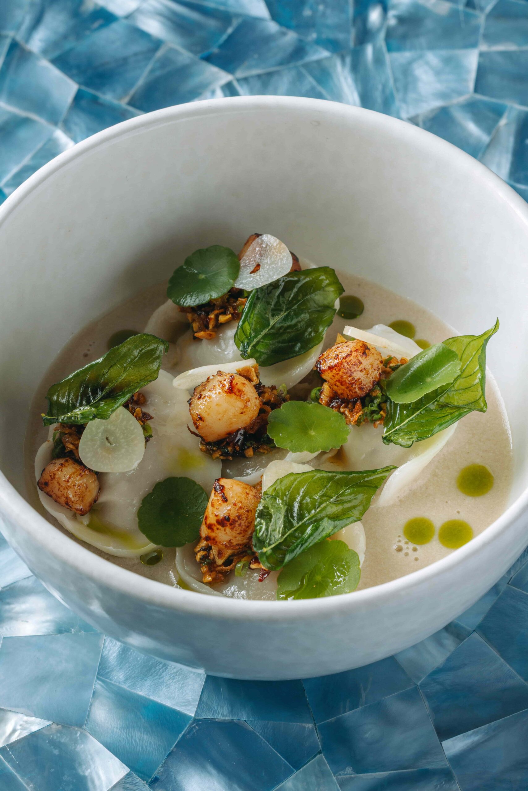 Cerulean Scallop Dumplings