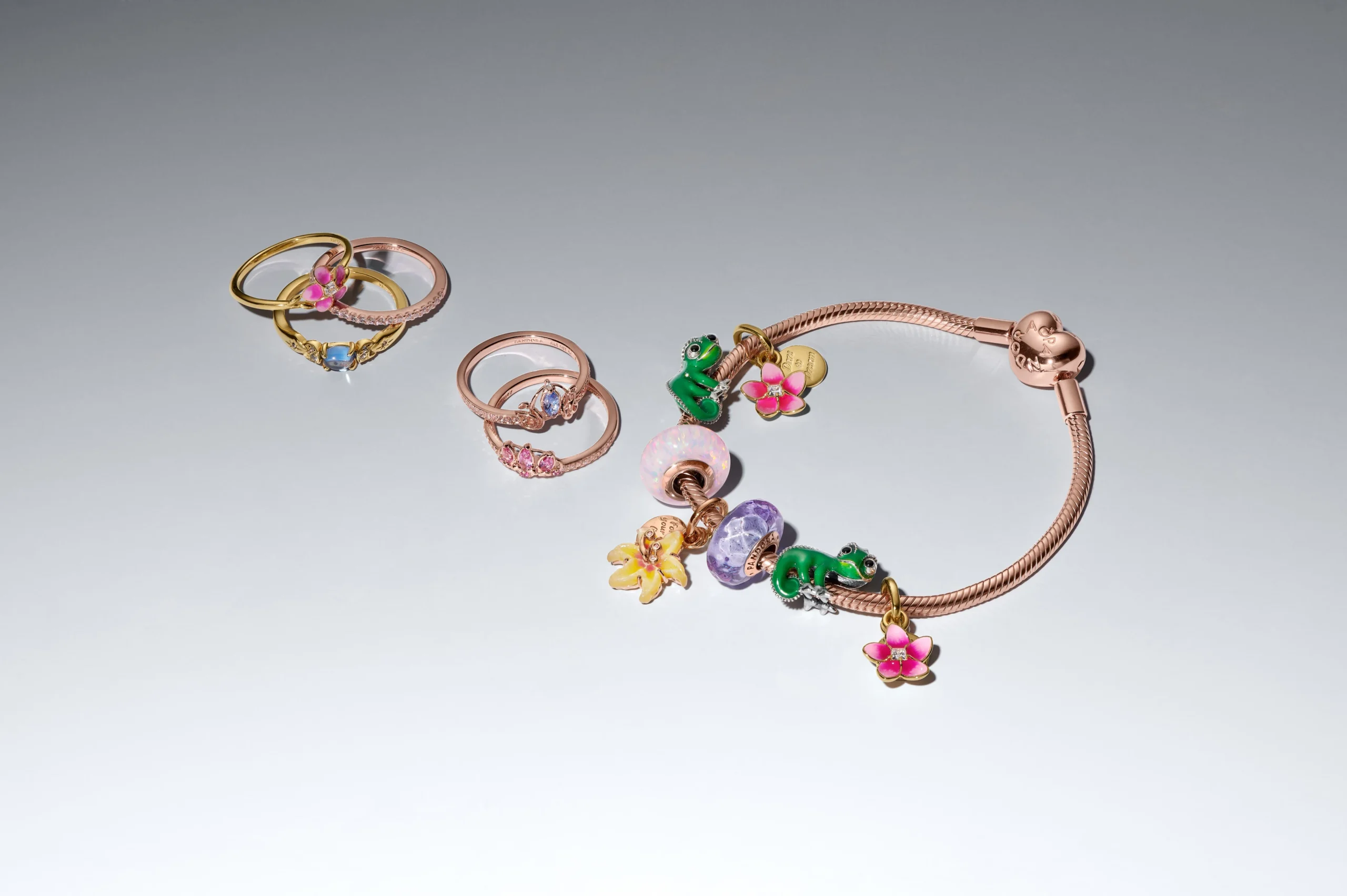Pandora Disney Charms and Rings in 14k Rose Gold-Plated