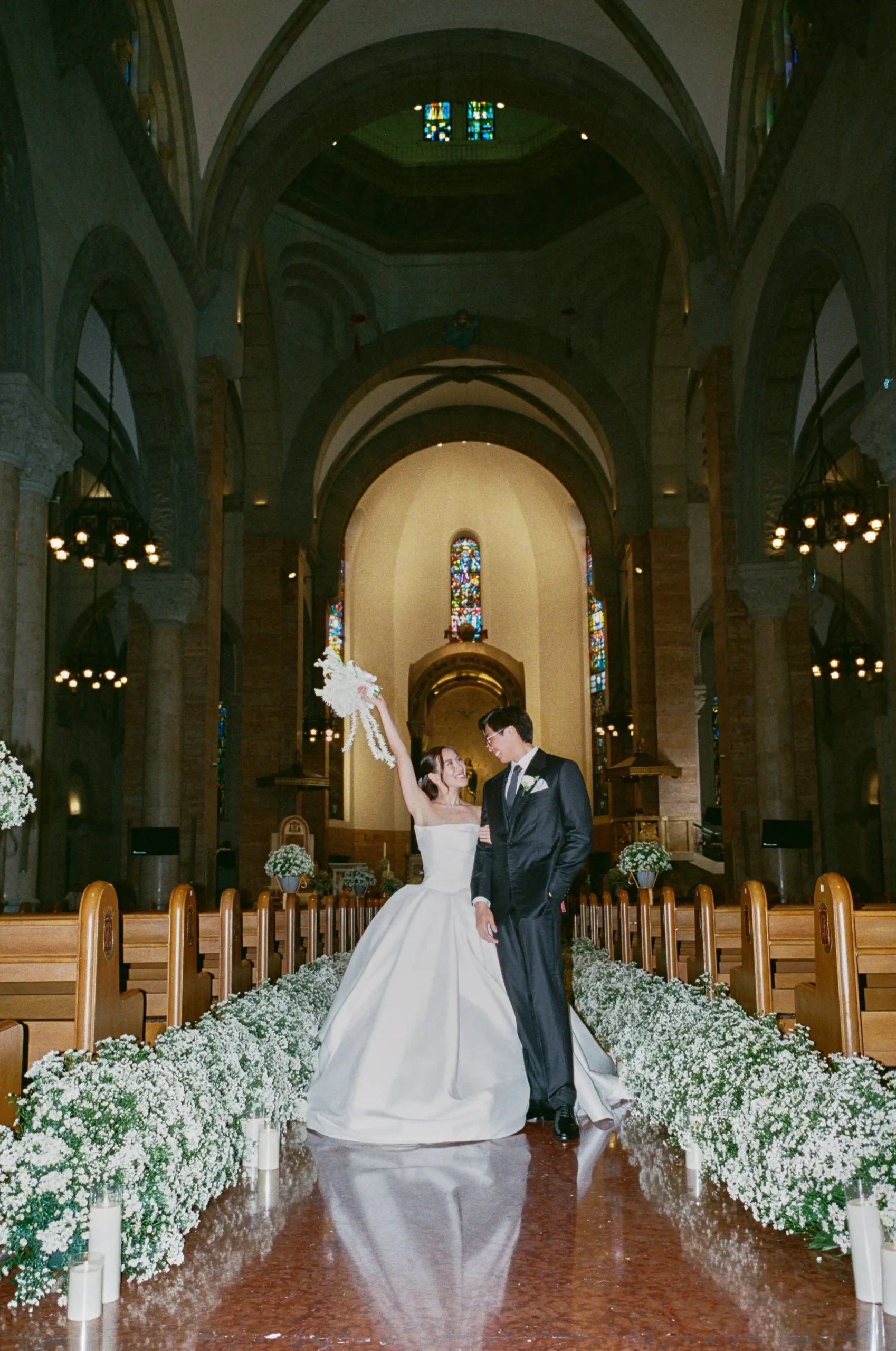 The wedding ceremony at Manila Cathedral