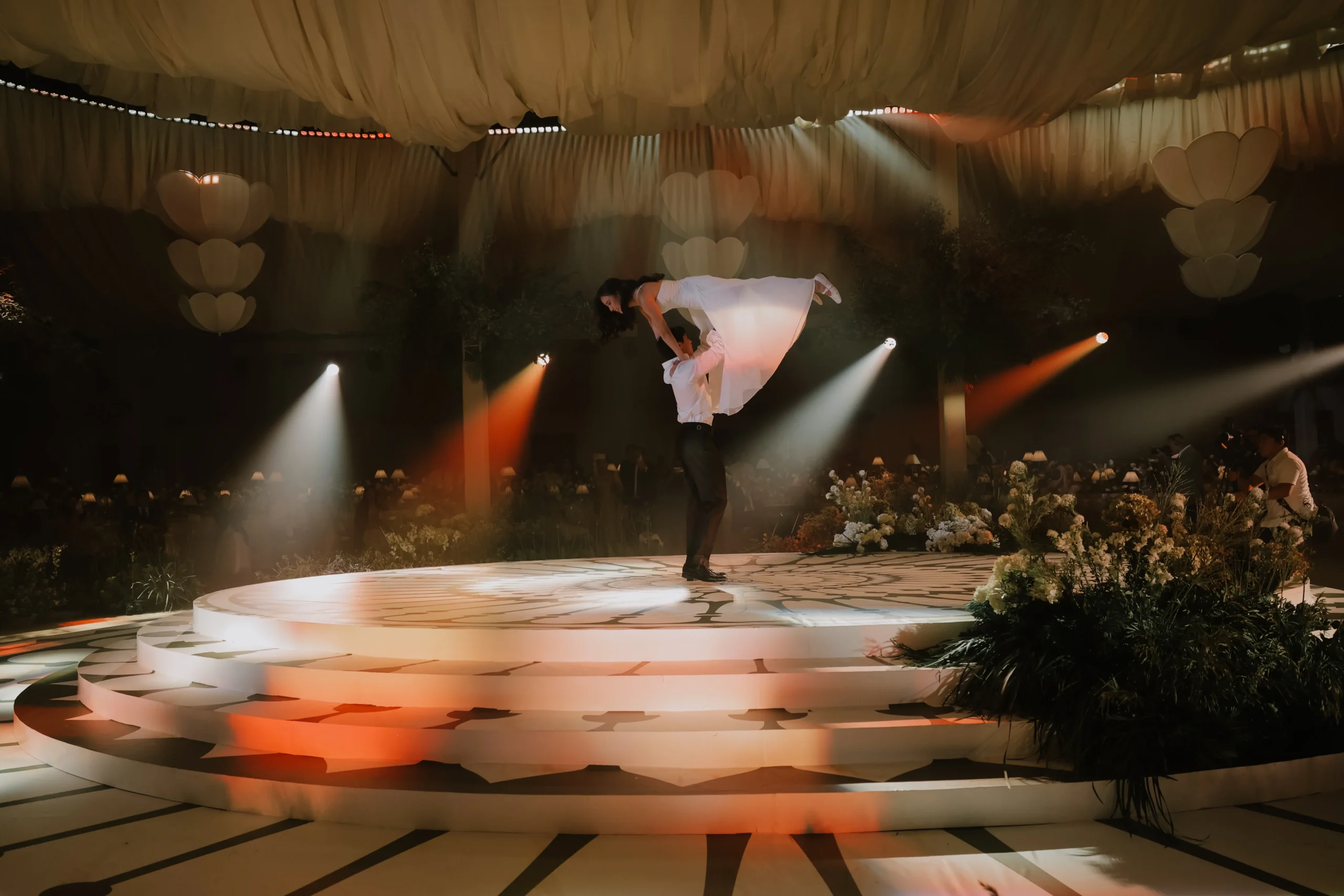 One of the highlights of the wedding was the couple’s carefully choreographed first dance, with impressive lifts inspired by Dirty Dancing