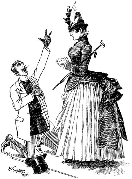 A caricature depicting a marriage proposal unique