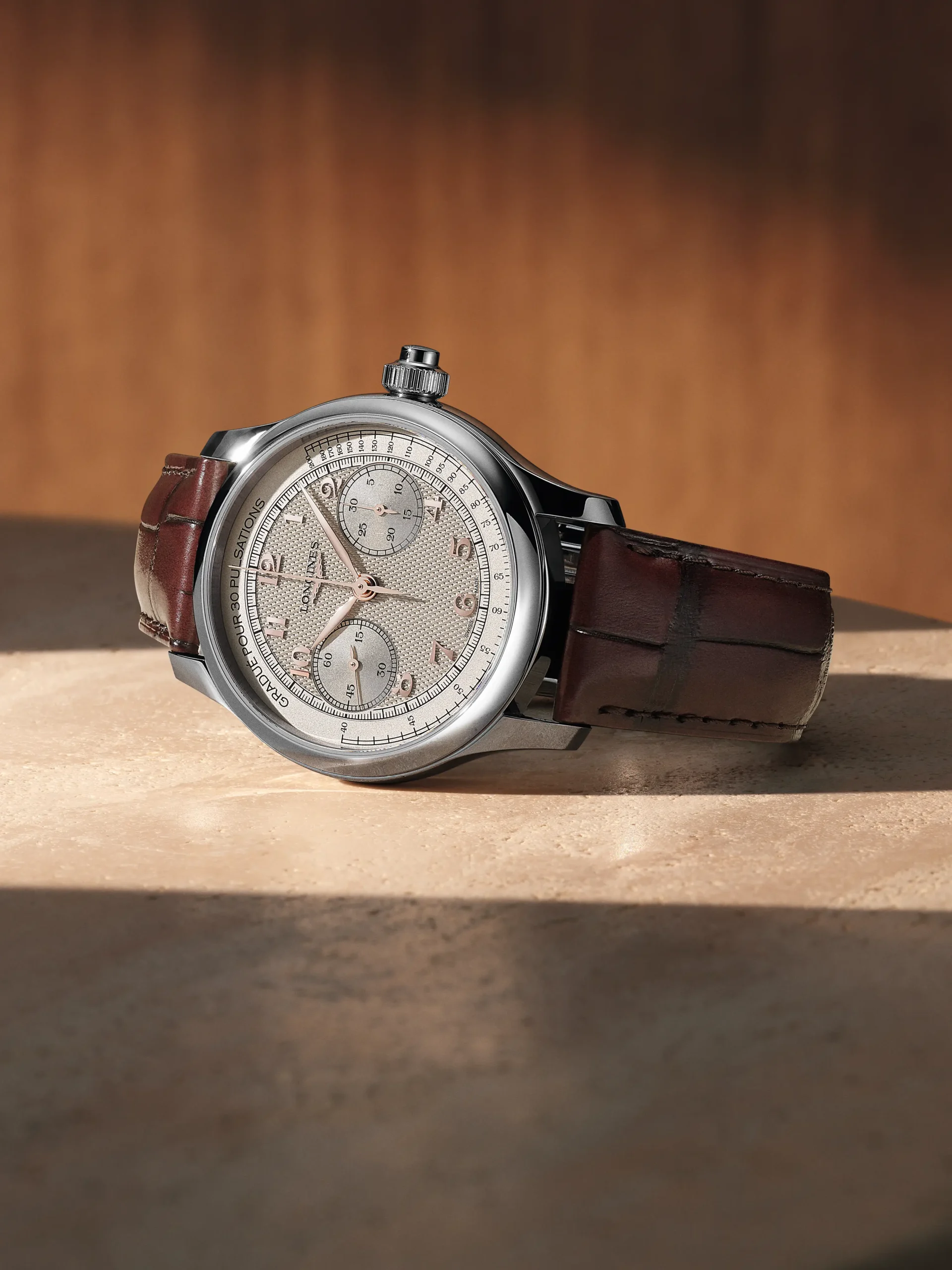 Two variations of the 2026 Master Collection's new Chrono Monopusher: the 41-mm L2.960.4.78.2 and the 41-mm L2.960.4.93.2