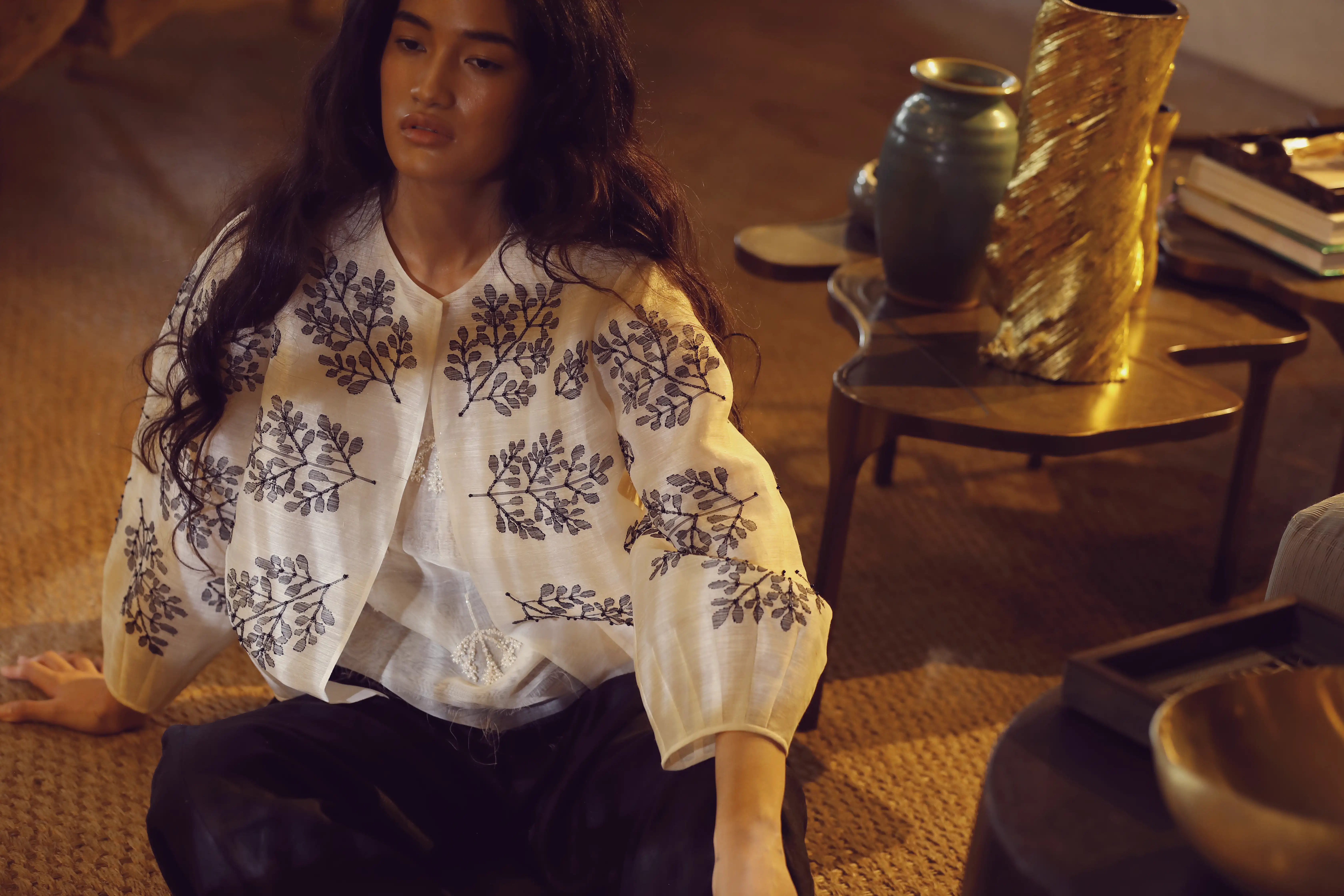 Pieces from the Filipino Luxe collection by Dennis Lustico holiday pop-up Power Plant Mall
