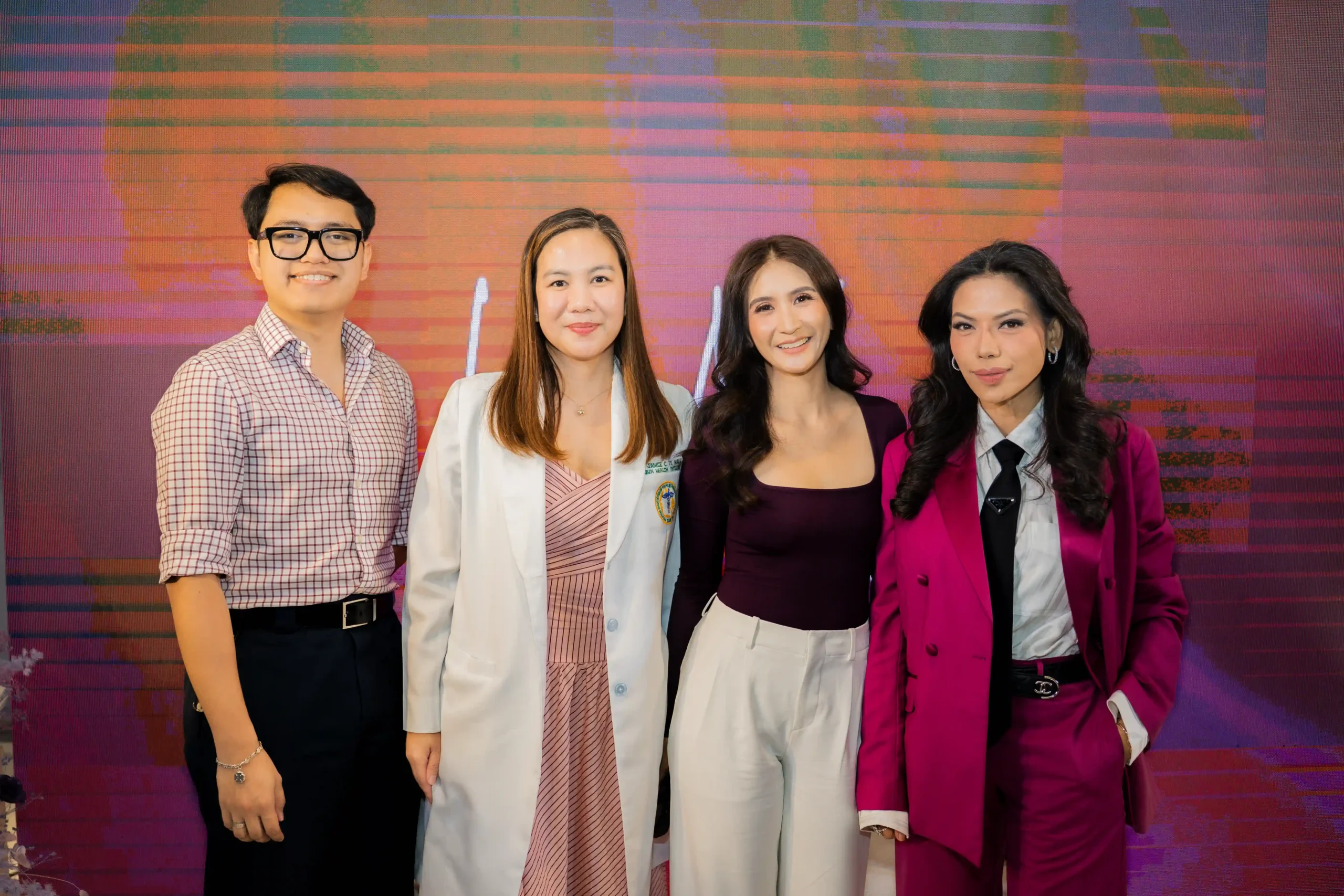 From left: Marcus Peña, Clinical Officer at Vanguard Aesthetics; Dr. Janice C. Ty, M.D., Head Physician at Le Meur Greenhills; Ruby Chavez, COO of Vanguard Aesthetics; Brand ambassador Rica Peralejo