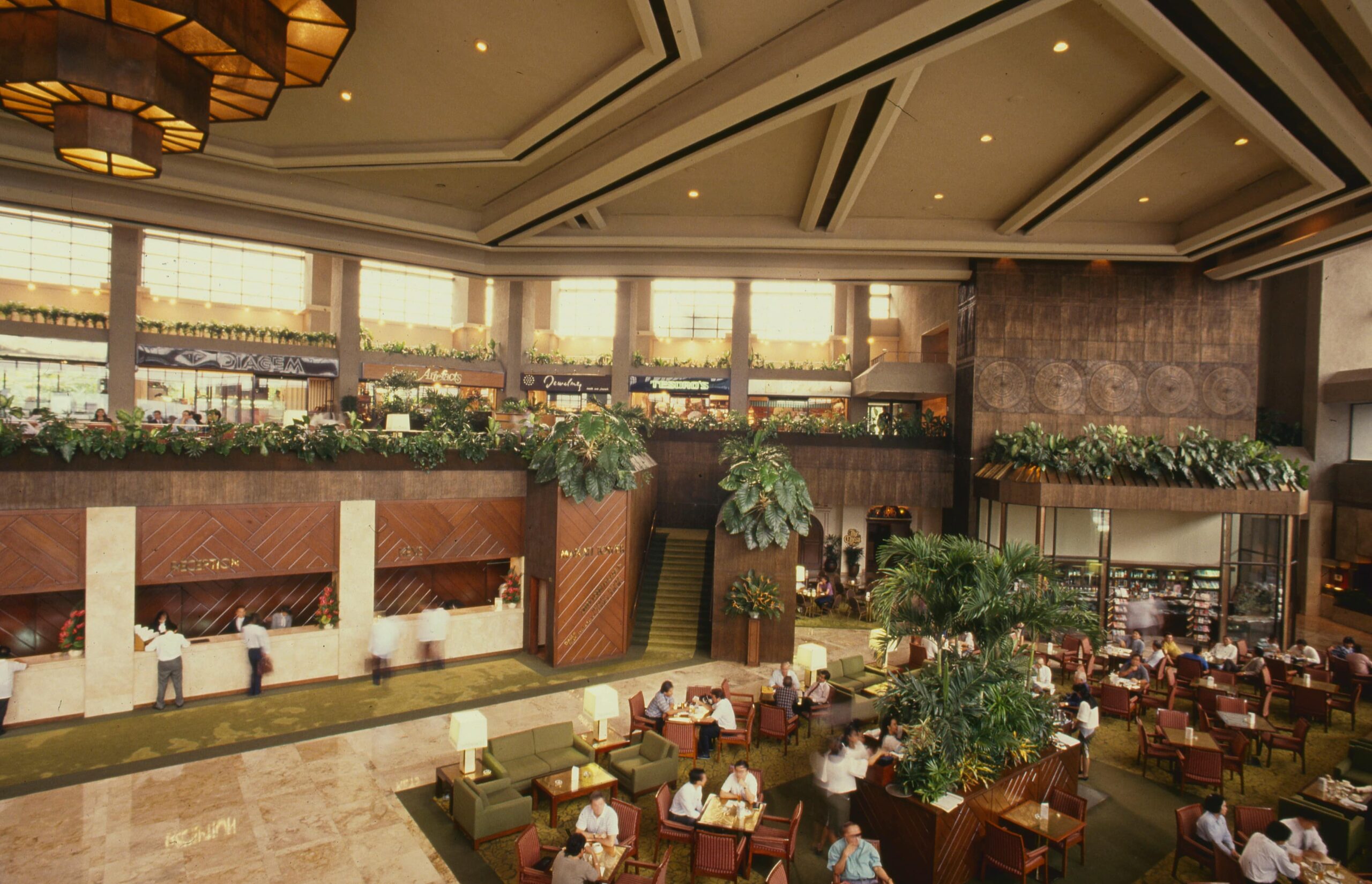 The original interior Lobby of The Peninsula Manila