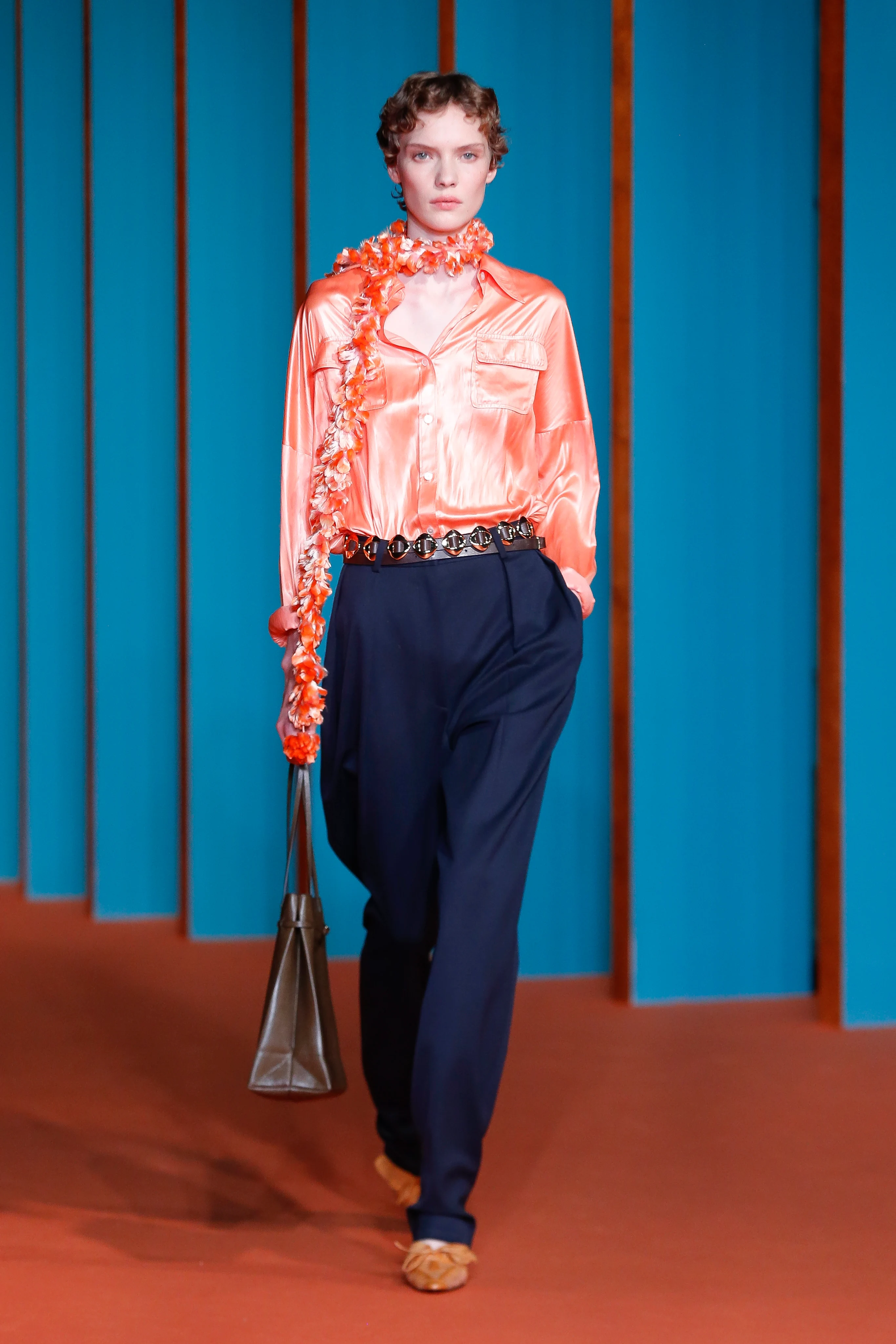 Classic silhouettes and feather boas, both eye-catching motifs from the Tory Burch Spring/Summer 2027 collection