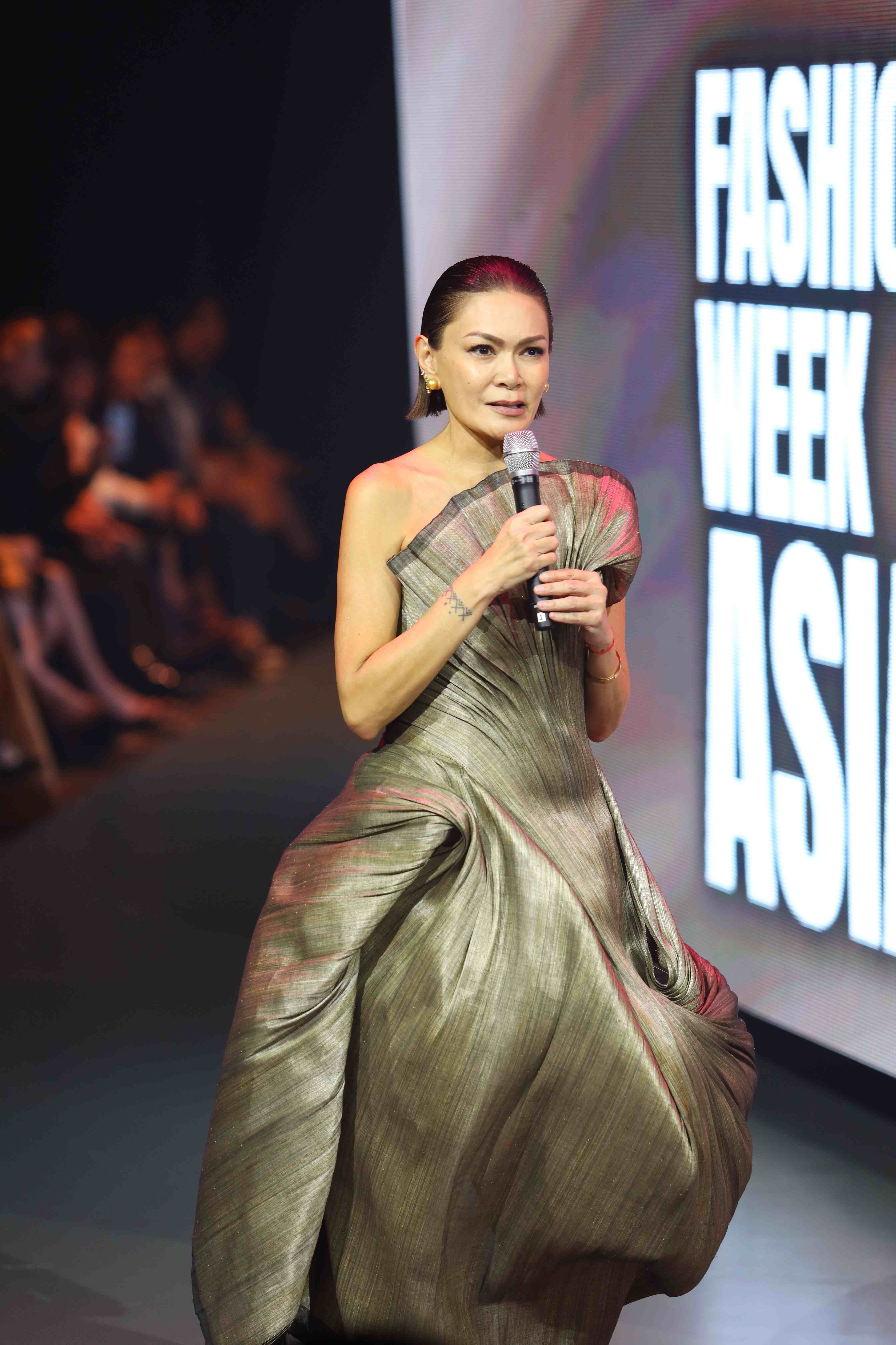 Apples Aberin gives her opening remarks onstage at the Fashion Week Asia 2026 Gala