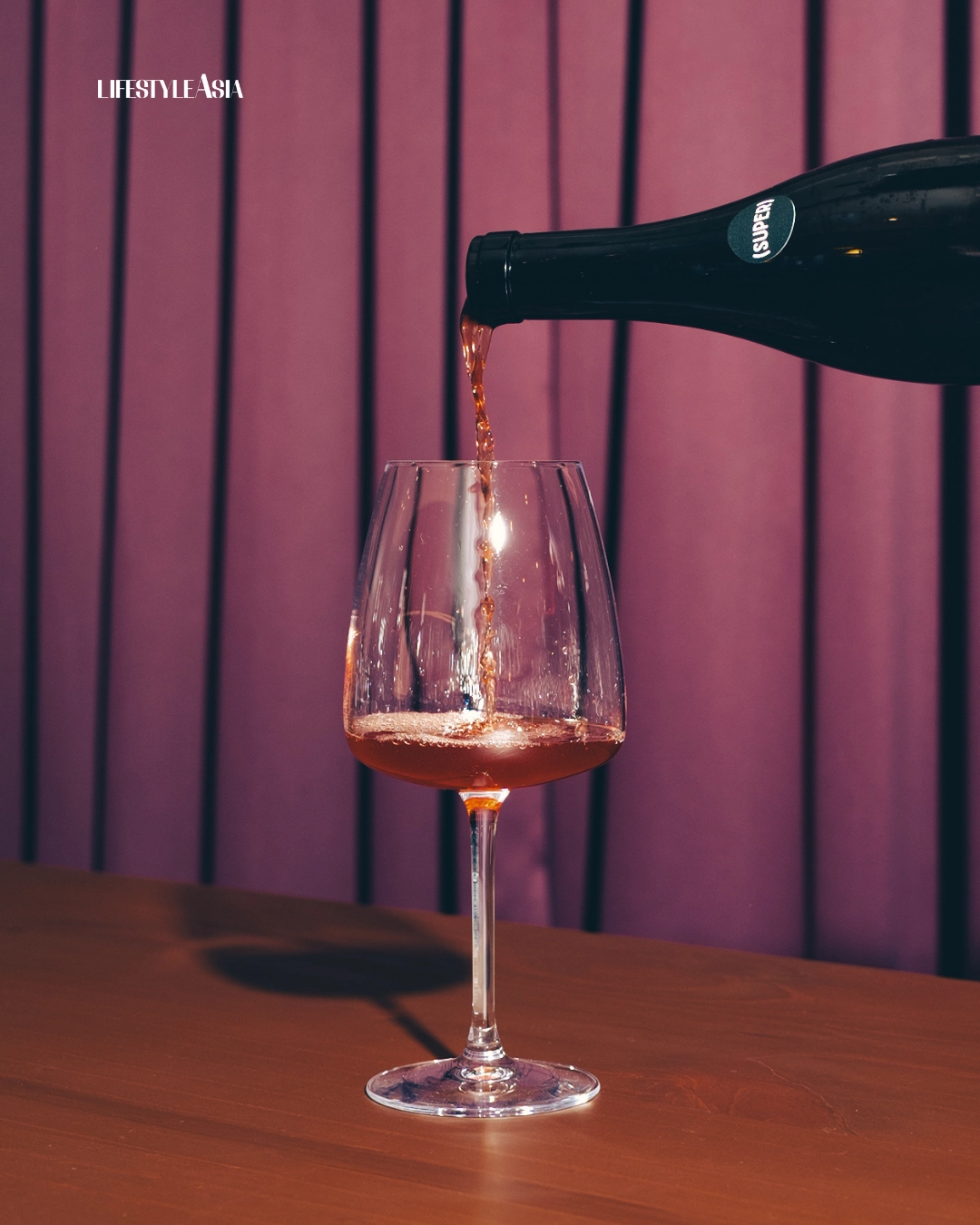 natural wine poured into a glass